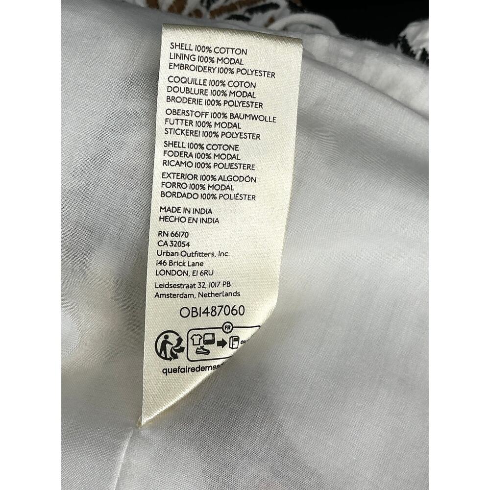 Free People Size 2 Embroidered Cutout Mini Dress Ivory Boho Open Back Cotton - Picture 10 of 11